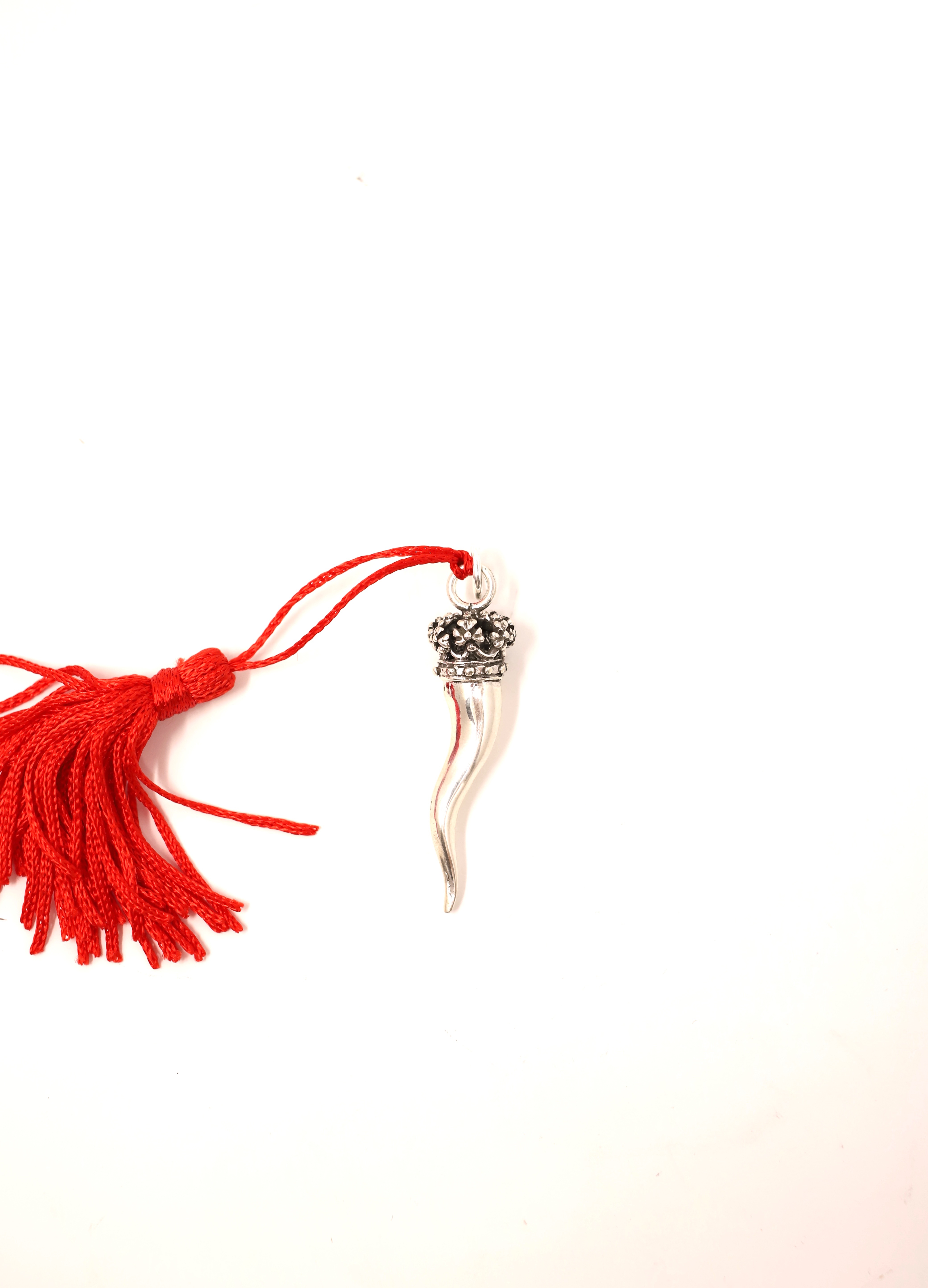 Ciondolo Corno Portafortuna In Acciaio Made In Italy | Bracciale Con Charm Emozionale E Frasi