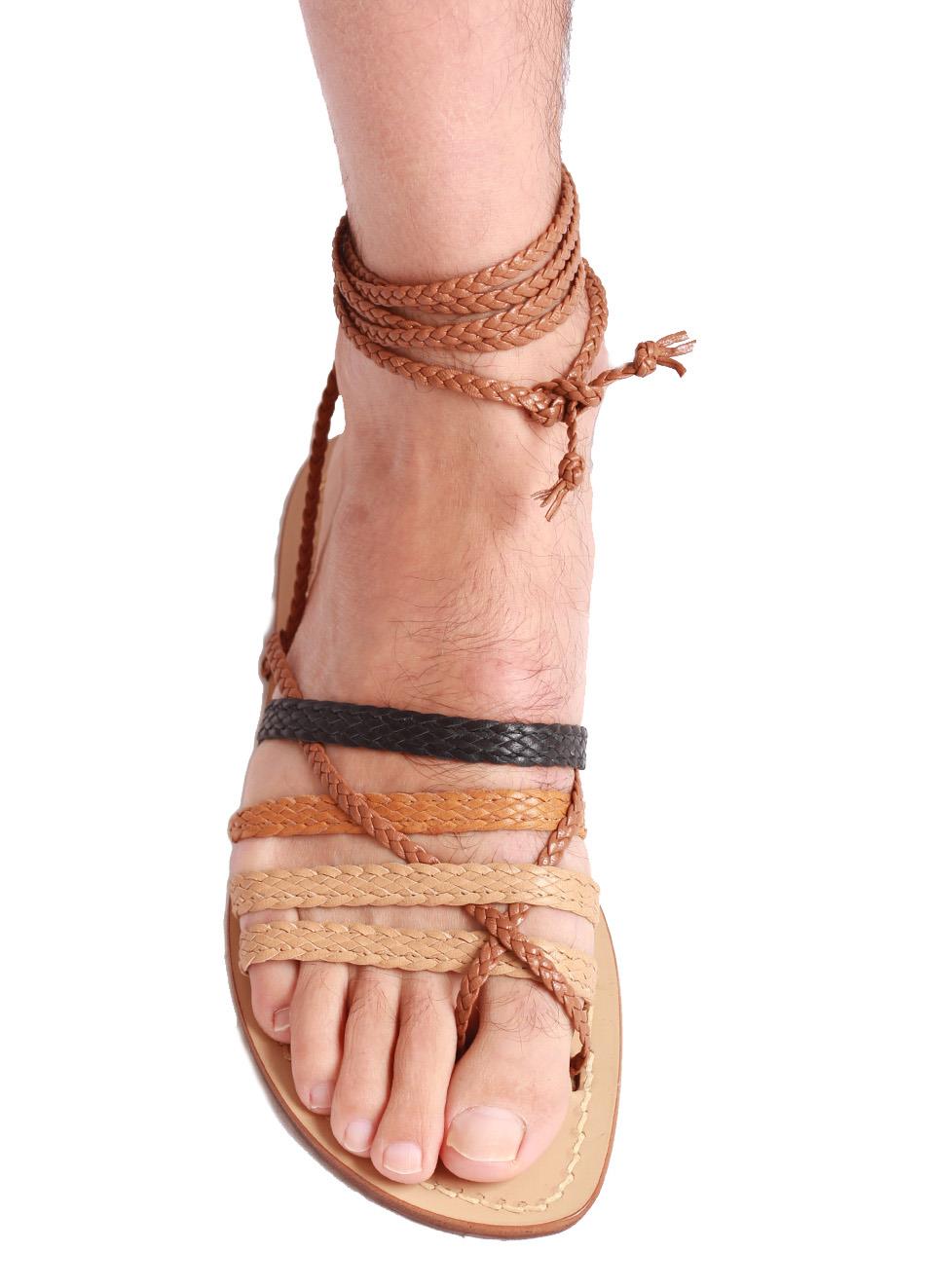 Cuoio Sandali Uomo Capri Sandali Modello Schiava Da Uomo Da