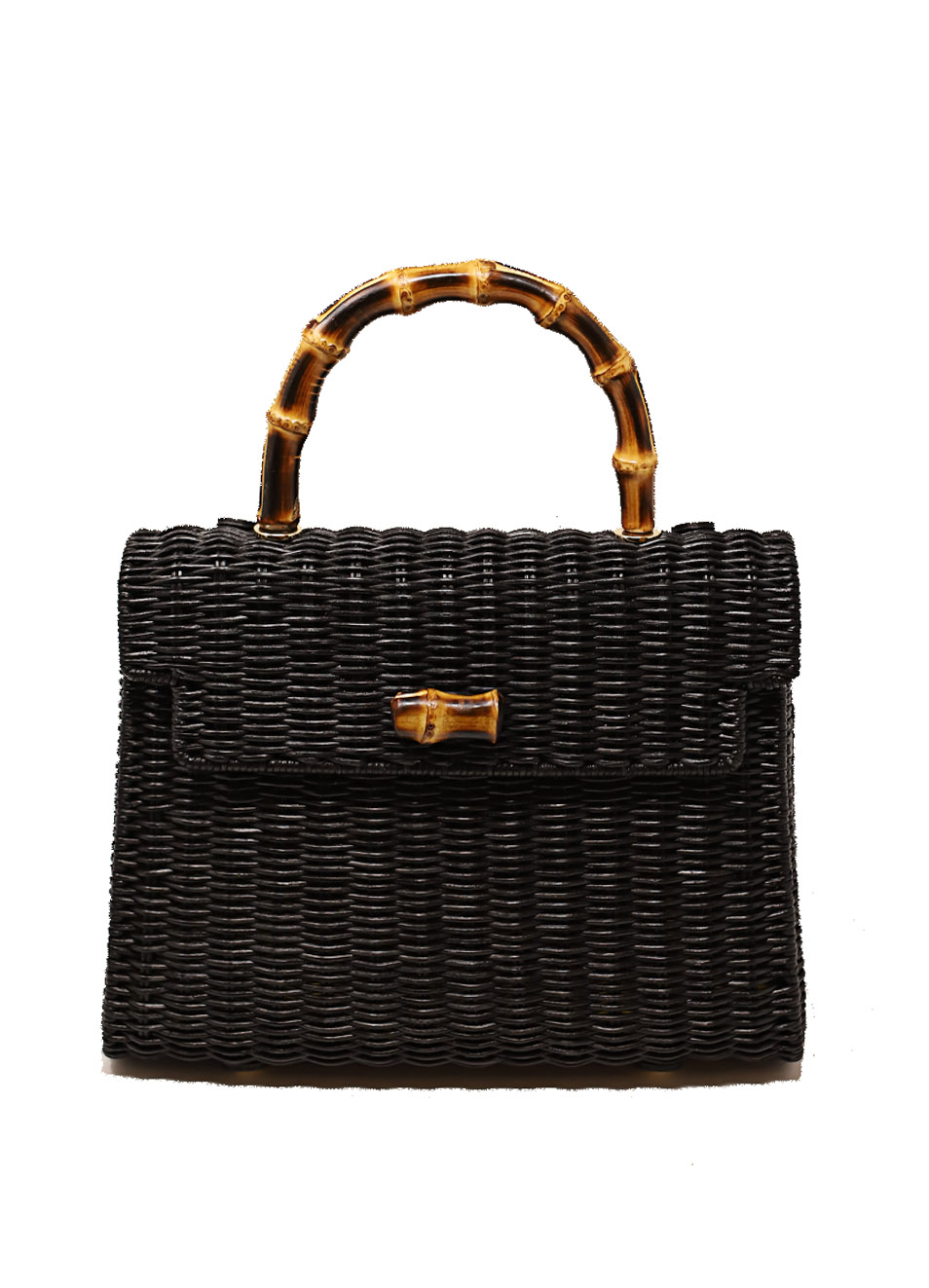 Handmade Tasche Bambus Bamboo Half Circle Bag With Beaded Strap  Canggu Co