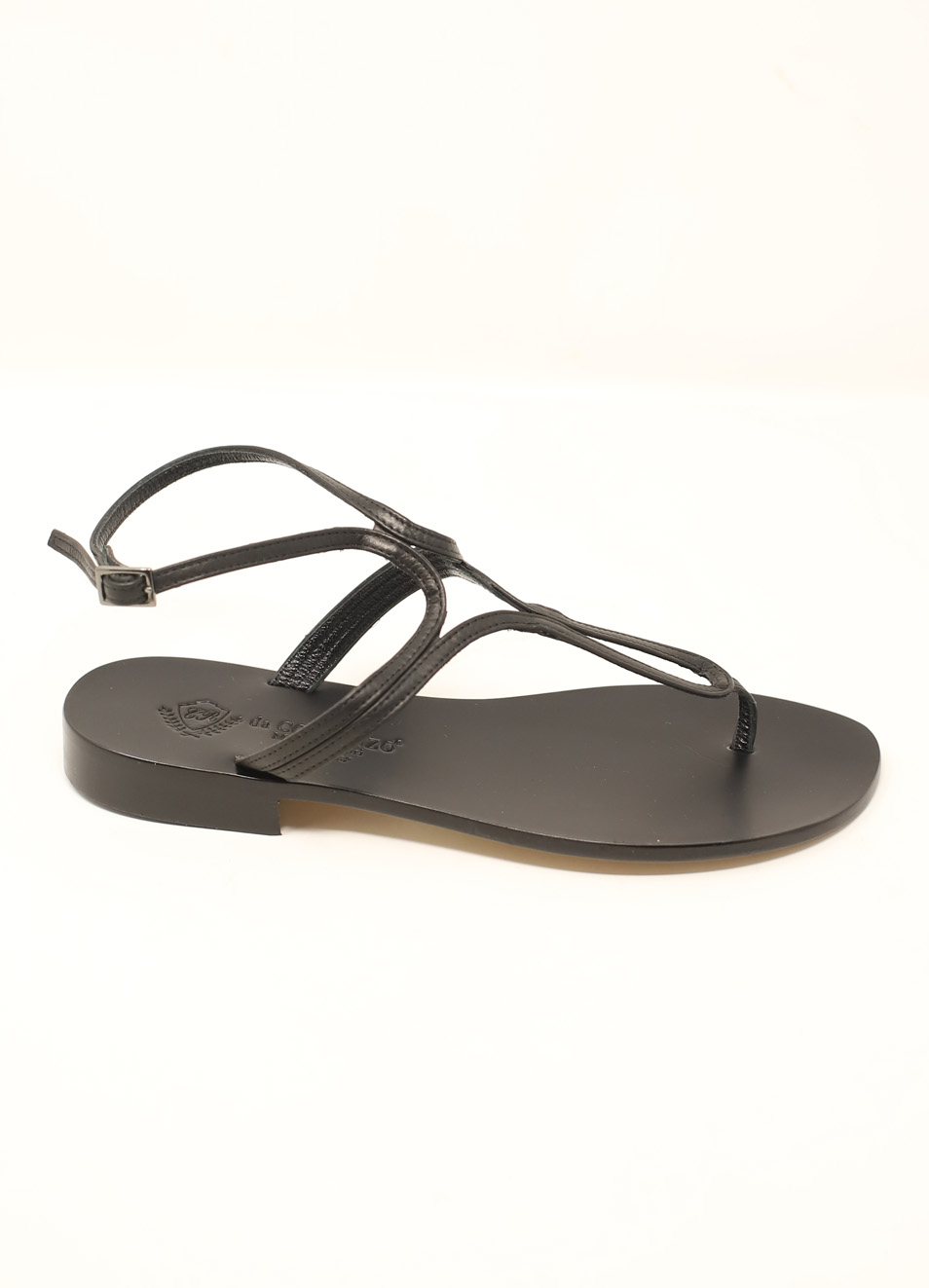 Elegant black Capri sandals Da Costanzo Manecapri