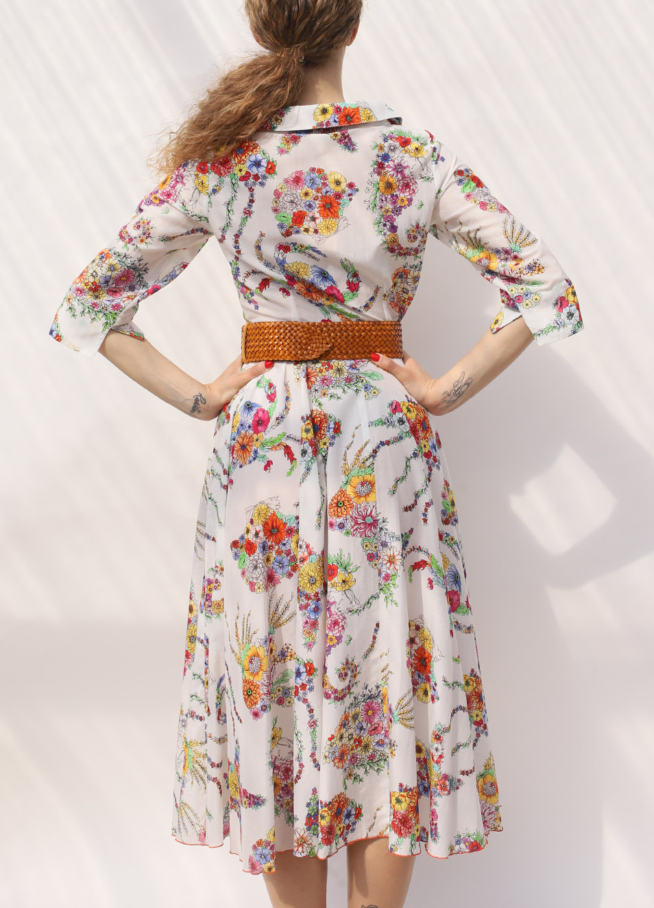 Vintage style dress with flower pattern Laboratorio Capri