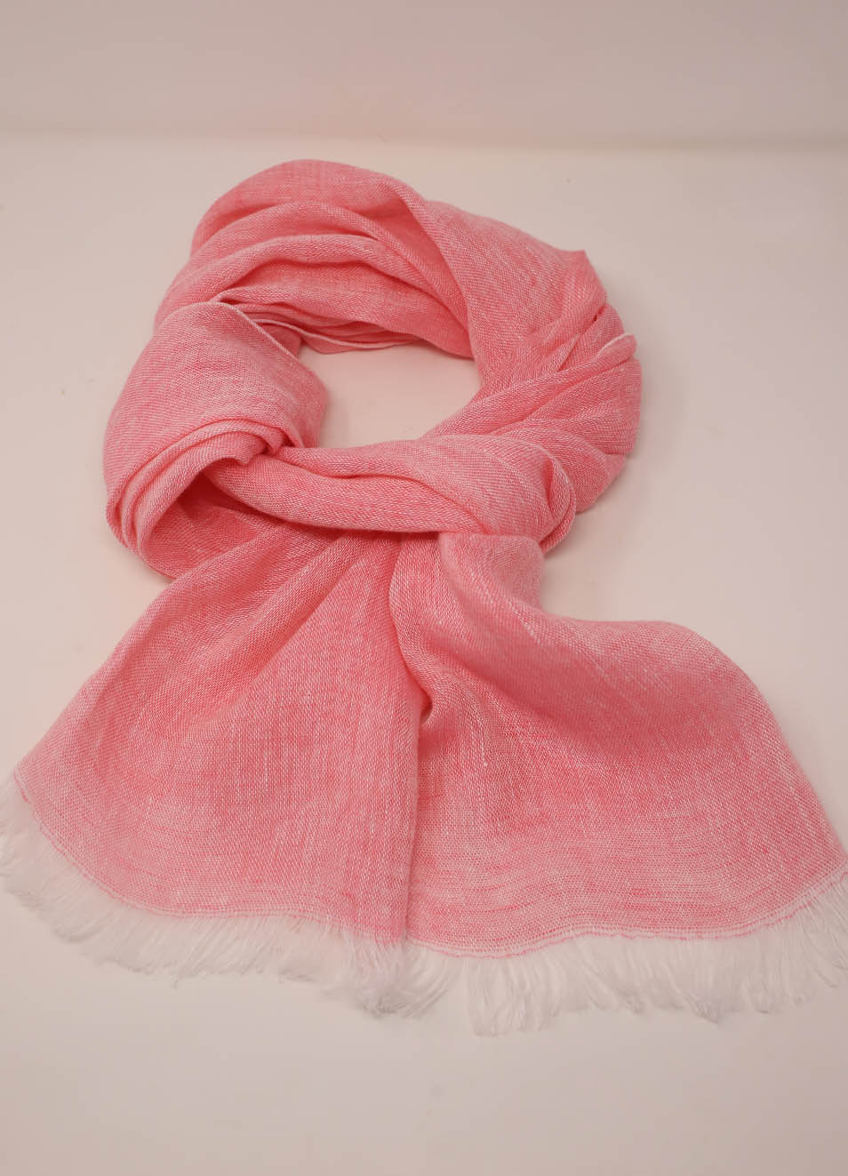 sciarpa in puro lino color fragola Linen Color Capri Manecapri