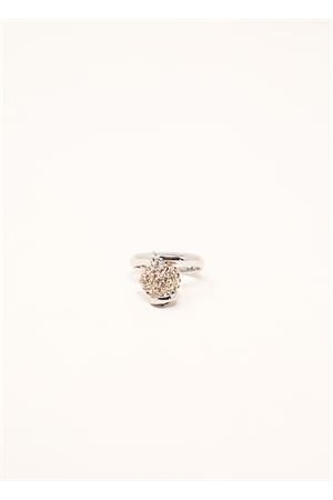 Silver and golden color ring with capri bell Bell | ANELLOSTRASSCAMPBIANCOORO