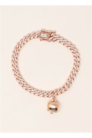 bracelet in rose silver with zircons and capri bell Bell | BRACCIALEROSAZIRCONIROSA