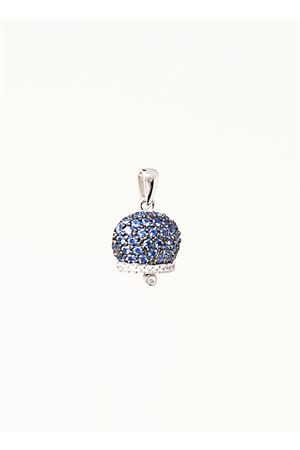 Ciondolo Campanella in oro bianco con zaffiri blu Bell | CIONDOLOOROZAFFIRIBLUCAPRI