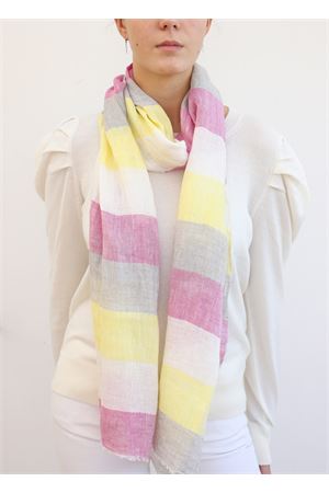 Striped linen scarf Linomania | SCIARPALINORIGHE3FUSCIAMULTI