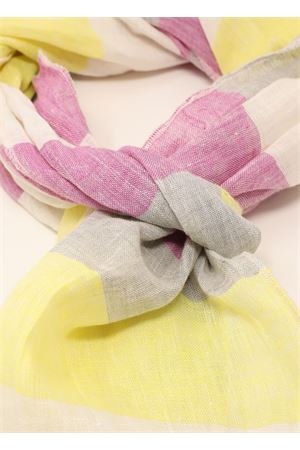 Striped linen scarf Linomania | SCIARPALINORIGHE3FUSCIAMULTI