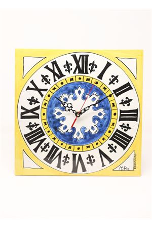 Orologio da appendere con quadrante campanile Piazzetta di Capri Ceramicapri | OROLOGIOCAPRIBIGPIAZZETTAGIALLO