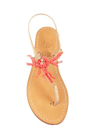 Pink coral and swarovski jeweled sandals Cuccurullo | CUCCORALTROSA