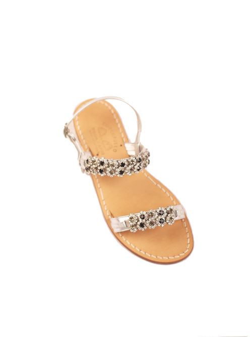 Jeweled Capri sandals non flip flop model Cuccurullo | CUCJEWELFASCEARGENTO