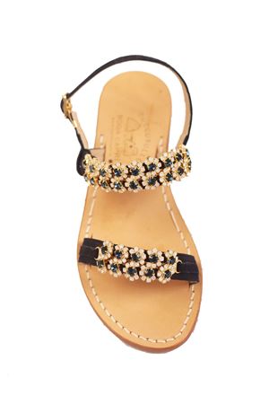 Blue suede jeweled sandals with bands Cuccurullo | CUCJEWELFASCEBLU