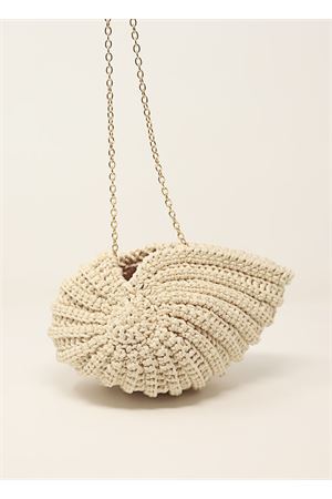 borsa in crochet a forma di conchiglia beige Ceramicapri | SHELLBAGBEIGE