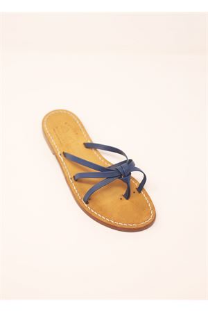 Blue capri sandals with knot Cuccurullo | PANTOFOLINANODOBLU