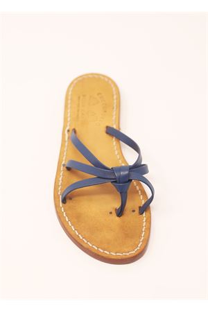Blue capri sandals with knot Cuccurullo | PANTOFOLINANODOBLU