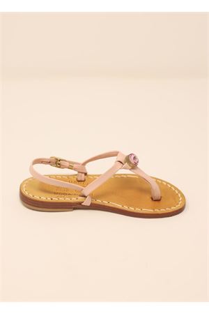 Pink sandals for baby girl with pink jewel Cuccurullo | PUNTOLUCEBABYROSA/ROSA