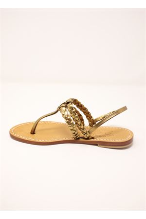 Bronze Capri sandals with double braid Cuccurullo | DOPPIATRECCIANODOBRONZO