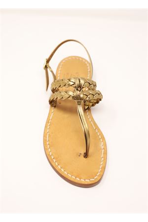 Bronze Capri sandals with double braid Cuccurullo | DOPPIATRECCIANODOBRONZO