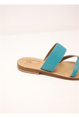 Turquoise Capri sandals for children Cuccurullo | INCROCIOFASCIAVERDETURCHESE