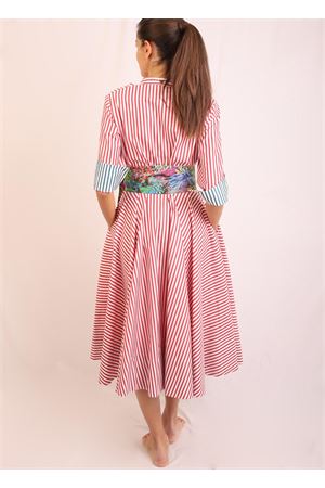 Red and white striped shirt dress - Laboratorio Capri - Manecapri