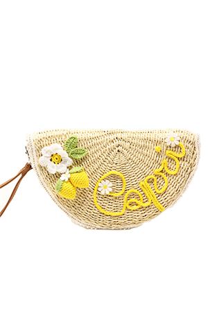 Capri style clutch bag with lemons Capridea | MEZZALUNALIMONIBIANCO