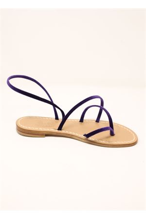 Sandali infradito in velluto viola Cuccurullo | VELLUTOFORCACAPPIOVIOLA