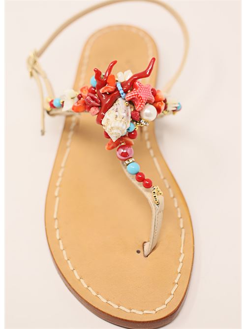Capri sandals with shell Cuccurullo | CONCHIGLIABIGSTARROSSO