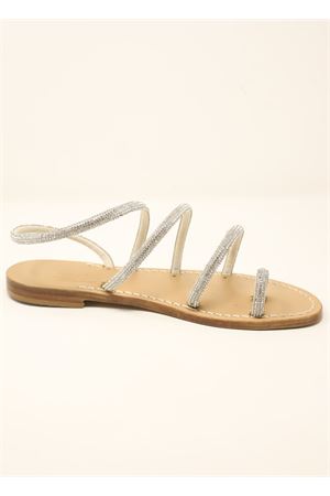 Sandali capresi con strass argentati Cuccurullo | SANDALISTRASSCAPPIOARGENTO