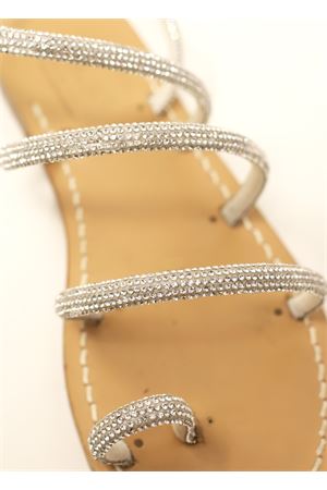 Sandali capresi con strass argentati Cuccurullo | SANDALISTRASSCAPPIOARGENTO