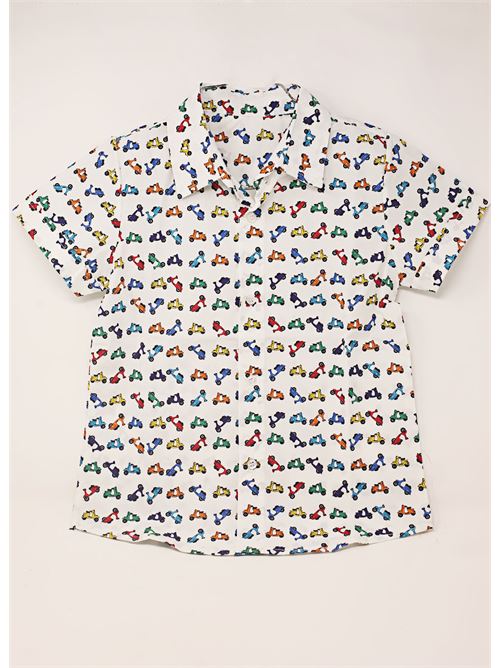 Shirt for boys with Piaggio Vespa print Capridea | CAMICIAVESPAPIAGGIOJUNIORBIANCO