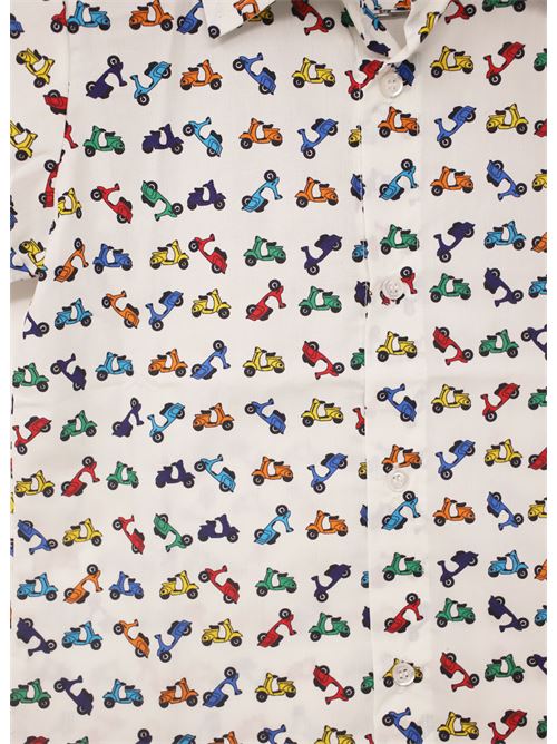 Shirt for boys with Piaggio Vespa print Capridea | CAMICIAVESPAPIAGGIOJUNIORBIANCO