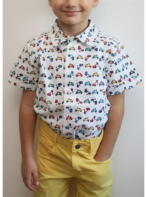 Shirt for boys with Piaggio Vespa print Capridea | CAMICIAVESPAPIAGGIOJUNIORBIANCO