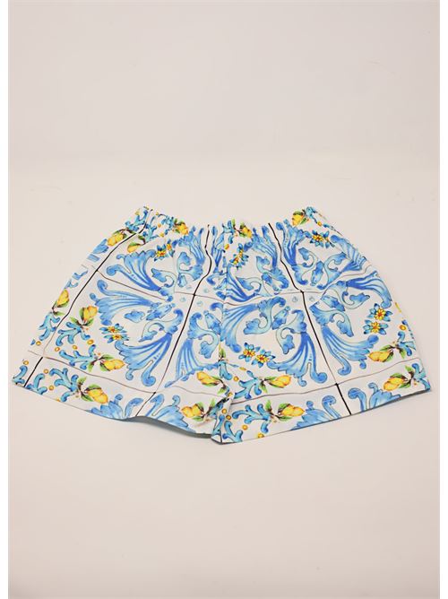 Children's shorts with majolica print Capridea | SHORTMAIOLICHEJUNIORMAIOLICACLASSIC