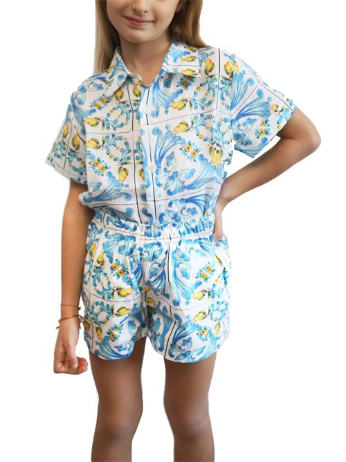 Children's shorts with majolica print Capridea | SHORTMAIOLICHEJUNIORMAIOLICACLASSIC