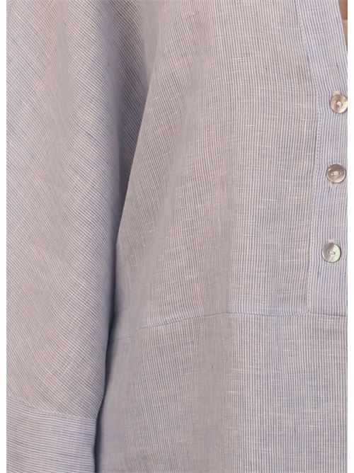 casacca in lino a righe M&E | CASACCAINLINOAZZURRO