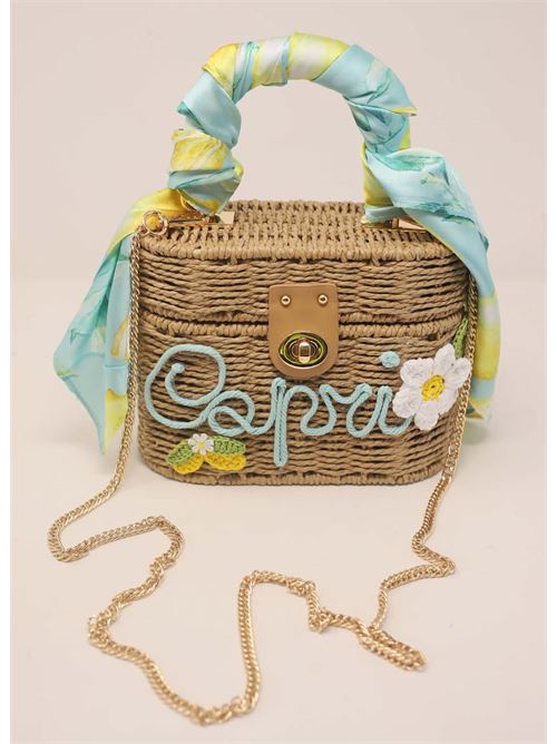 Borsa in paglia Capri personalizzabile Capridea | BORSAFOULARDBISCOTTO