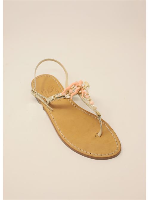 Capri sandals with pink coral Cuccurullo | CORALLOROSAROSA