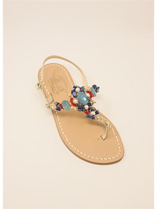 sandali gioiello bassi con toni del blu Cuccurullo | PIETRACENTRALEJEWELBLU