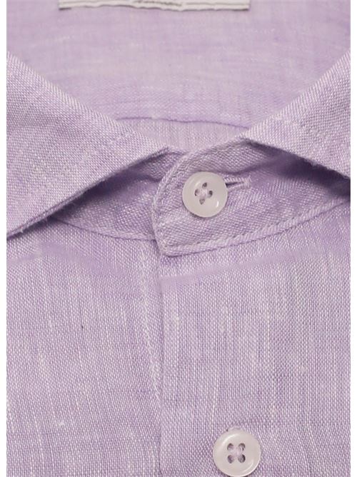 purple linen tailored shirt Mik Mak | LINENSHIRTMANLILLA