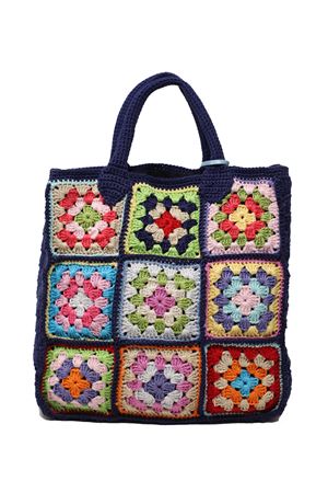 Borsa in crochet con patchwork Capridea | BORSACROCHETPATCHBLU