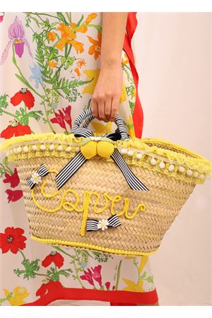 Capri straw beach bag Capridea | CESTACAPRIRIGHEGIALLO