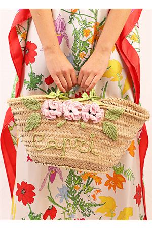 Straw bag with flowers Capridea | CESTAFIORIFLOWERS