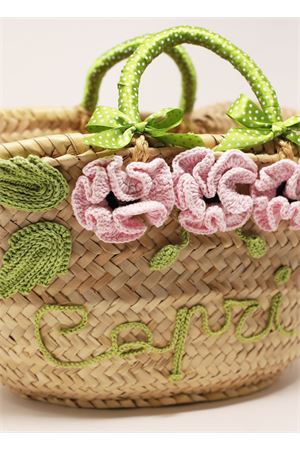 Straw bag with flowers Capridea | CESTAFIORIFLOWERS