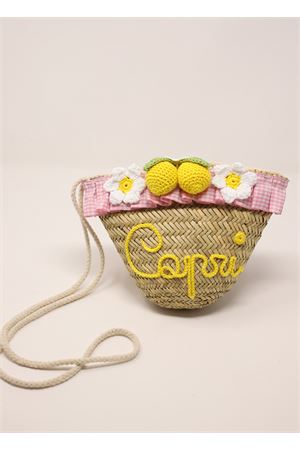 Straw shoulder bag for girls Capridea | TRACOLLABAMBINAROSA