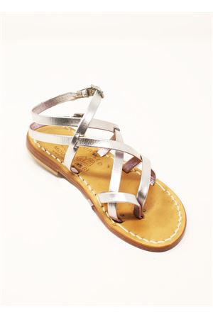 Girls sandals with silver bands Cuccurullo | MULTIFASCEBABYARGENTO