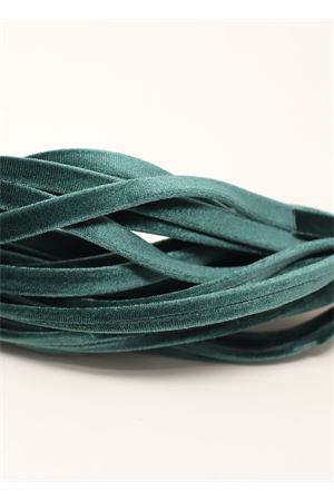 Flat sandals in green velvet Cuccurullo | SAINTTROPEZVELLUTOVERDE