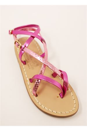 Fuchsia Capri sandals for girl Cuccurullo | SANDALILAMINATIFUCSIA