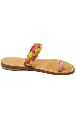 Colored Capri sandals for girls with jewel Cuccurullo | TRECCIONAGIOIELLOBABYMULTI