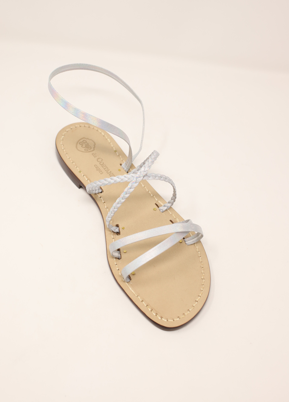 Sandali Capresi non infradito grigio perla Da Costanzo Manecapri